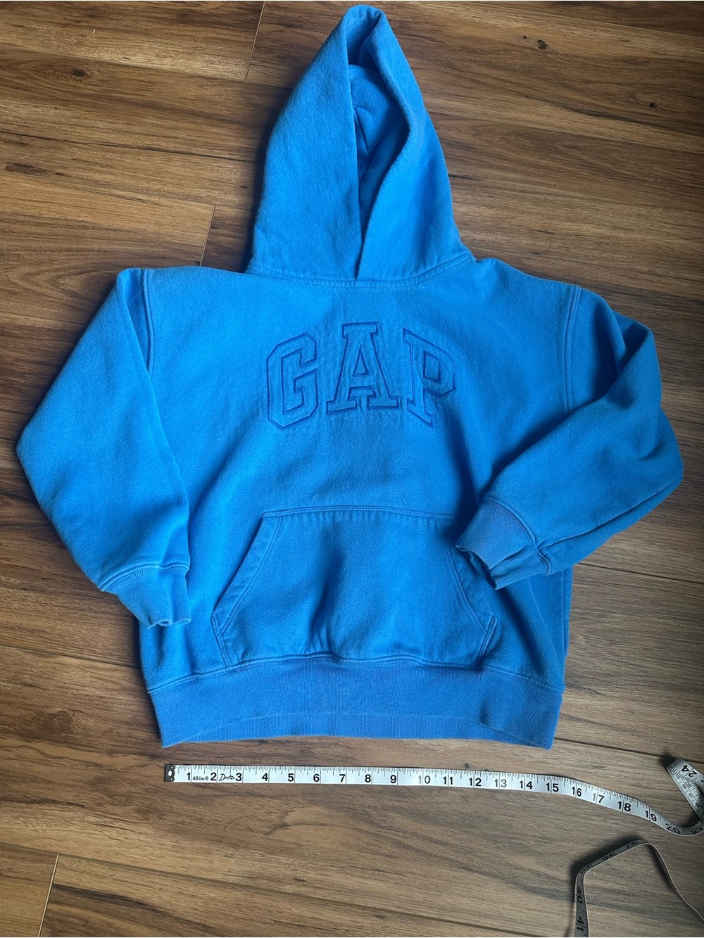 GAP Kids Bright Blue Hooded Sweatshirt with Embroidered Logo